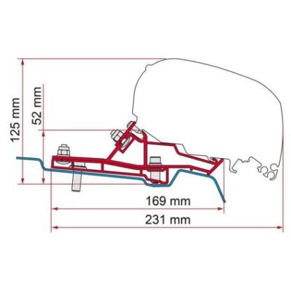 Adaptér Fiamma Kit F80 na Ford Transit L2 od r. 2013