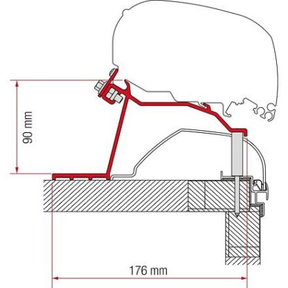 Adaptér pro Hobby na markýzy Fiamma F65/F80S