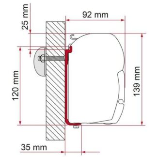 Univerzální adaptér Fiamma AS na markýzy Fiamma F45/F70 délka 350 cm