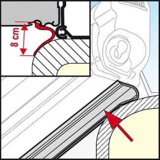 Těsnění proti zatékání vody Rain Guard Lower k markýzám Fiamma F45