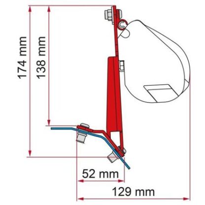 Adaptér pro Ford Custom na markýzy Fiamma F35/F43/F45