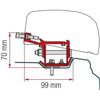 Adaptér pro Renault Trafic na markýzy Fiamma F40van pro Renault Trafic L2 (od 9/2014)